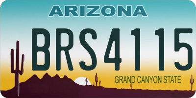 AZ license plate BRS4115