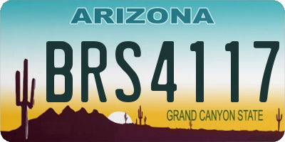 AZ license plate BRS4117