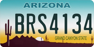AZ license plate BRS4134