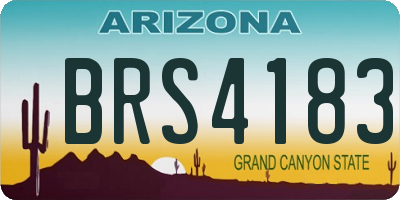 AZ license plate BRS4183