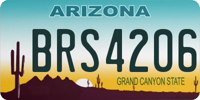 AZ license plate BRS4206