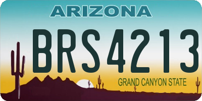 AZ license plate BRS4213