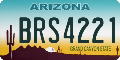 AZ license plate BRS4221