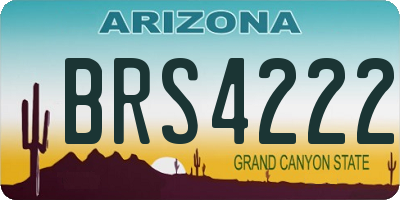 AZ license plate BRS4222