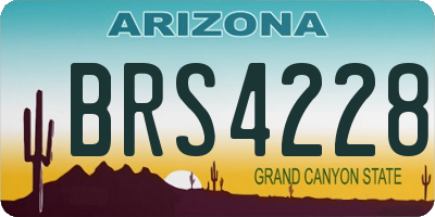 AZ license plate BRS4228