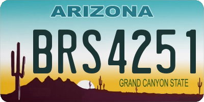 AZ license plate BRS4251