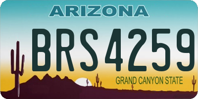 AZ license plate BRS4259