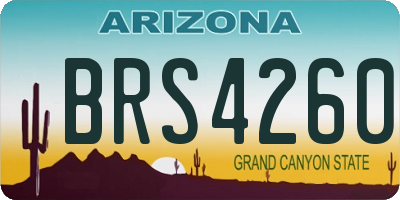 AZ license plate BRS4260