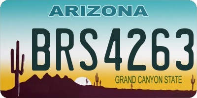 AZ license plate BRS4263
