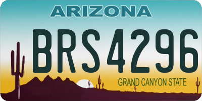 AZ license plate BRS4296