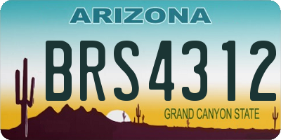 AZ license plate BRS4312