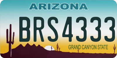 AZ license plate BRS4333