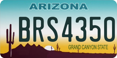 AZ license plate BRS4350
