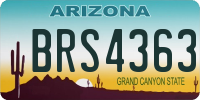 AZ license plate BRS4363