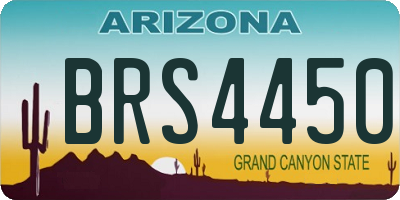 AZ license plate BRS4450
