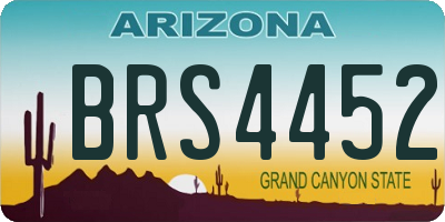 AZ license plate BRS4452
