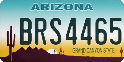 AZ license plate BRS4465