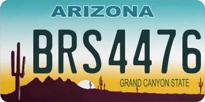 AZ license plate BRS4476
