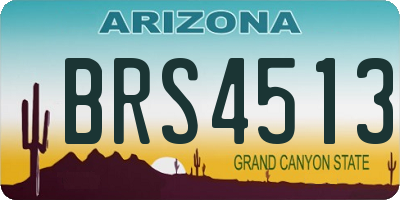 AZ license plate BRS4513