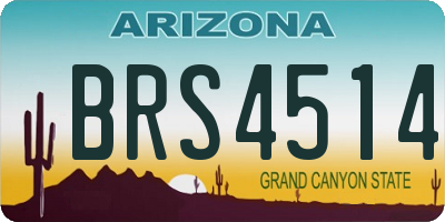 AZ license plate BRS4514
