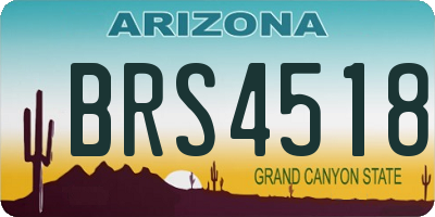 AZ license plate BRS4518