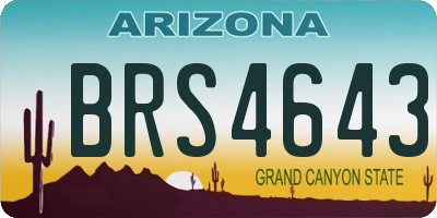 AZ license plate BRS4643