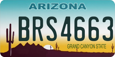 AZ license plate BRS4663