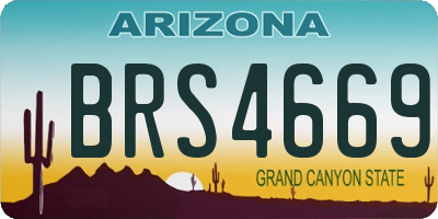 AZ license plate BRS4669