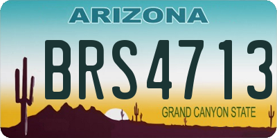 AZ license plate BRS4713