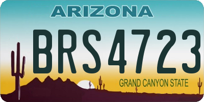 AZ license plate BRS4723