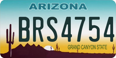 AZ license plate BRS4754
