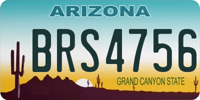 AZ license plate BRS4756