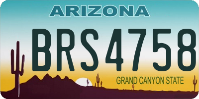 AZ license plate BRS4758