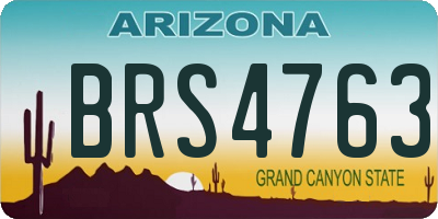 AZ license plate BRS4763