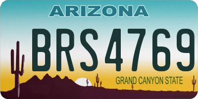 AZ license plate BRS4769