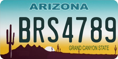 AZ license plate BRS4789