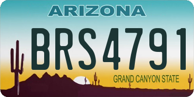 AZ license plate BRS4791