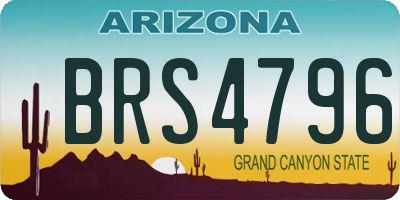 AZ license plate BRS4796