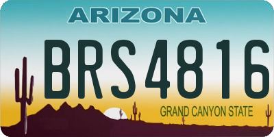 AZ license plate BRS4816