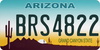AZ license plate BRS4822