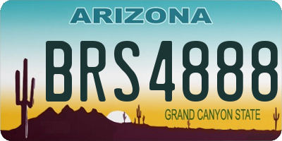 AZ license plate BRS4888