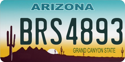 AZ license plate BRS4893