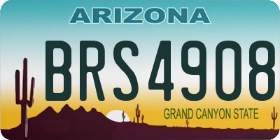 AZ license plate BRS4908