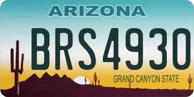 AZ license plate BRS4930