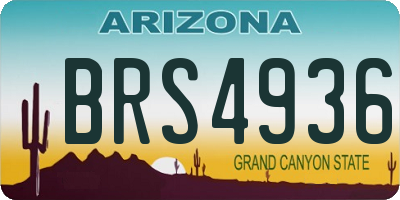AZ license plate BRS4936
