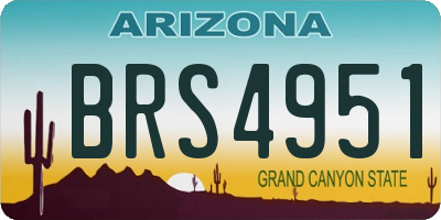 AZ license plate BRS4951