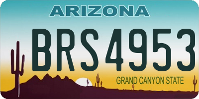 AZ license plate BRS4953
