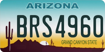 AZ license plate BRS4960