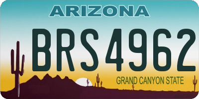 AZ license plate BRS4962