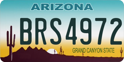 AZ license plate BRS4972
